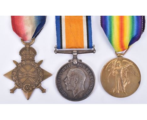 1914-15 Star Medal Trio 3rd London Regiment, awarded to “1707 PTE W S CHANDLER 3-LOND R”. Medals remain in good overall condi