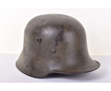 Imperial German M-17 Steel Combat Helmet, fine untouched example retaining much of the original field grey / green paint fini