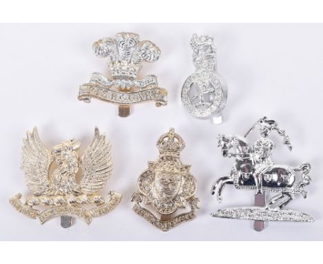 5x Anodised Yeomanry Regiments Cap Badges, consisting of kings crown Sussex Yeomanry with J R Gaunt London makers mark to the