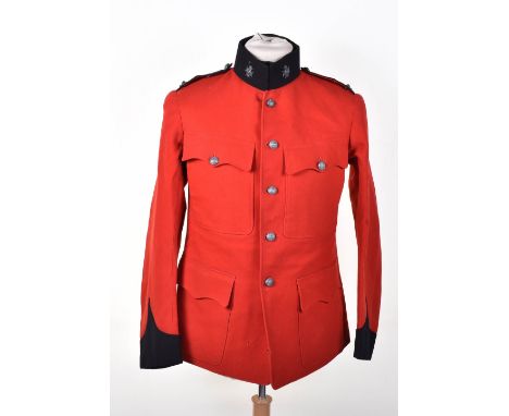 Royal Sussex Regiment Officers Field Service Tunic Circa 1900, fine example of the four pocket field service tunic in scarlet
