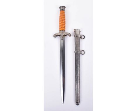 WW2 German Army Officers Dress Dagger by WMW Waffen, fine untouched example with orange celluloid grip, army style top pommel