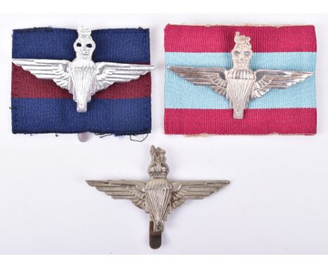 3x Parachute Regiment Cap / Beret Badges, including EIIR Hallmarked Silver example (Edinburgh 1997) with two lugs to the reve