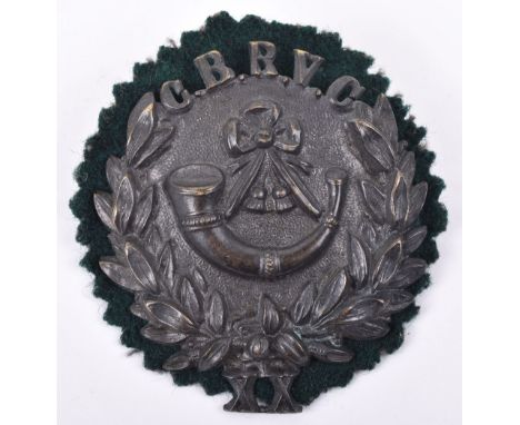 Rare 1st City of Bristol Rifle Volunteers Other Ranks Forage Cap Badge 1859-83, blackened badge with laurel spray wreath encl