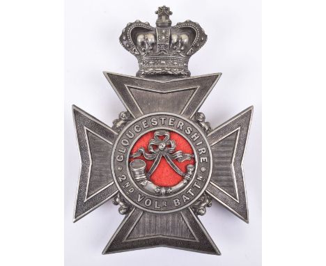 Victorian 2nd Volunteer Battalion Gloucestershire Regiment Officers Helmet Plate 1891-1908, fine example with burnished highl