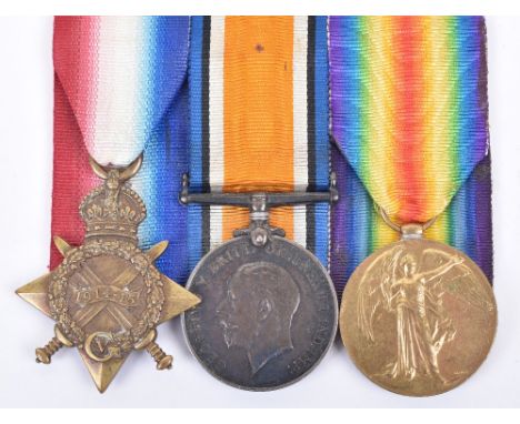 1914-15 Star Medal Trio 10th London Regiment, awarded to “1165 CPL R W PREWER 10-LOND R”. Medals court mounted for display. C