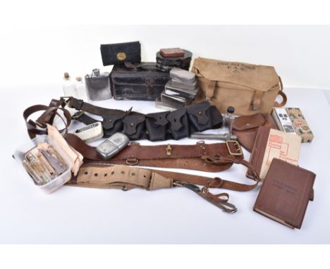 Selection of Mixed Equipment, including blacked Royal Ulster Constabulary ammunition bandolier; officers Sam Browne belt with