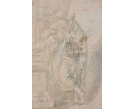 Italian School (17th century)   A study for two figures   Red chalk   31 x 18.5cm (12 x 7¼ in.) Together with a pencil sketch