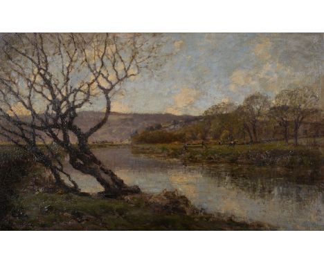 Jose Weiss (British 1859-1919)   River landscape Oil on canvas   Signed lower left 61 x 102cm (24 x 40 in.)   Jose Weiss (185