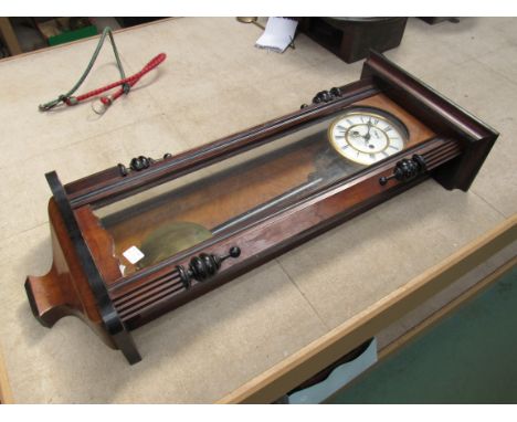 A Vienna wall clock with Roman enamel dial, 8 day movement