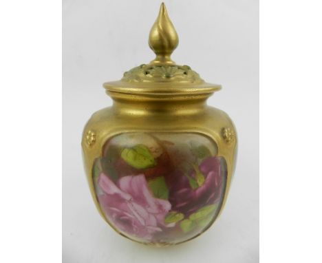 A Royal Worcester pot. H: 12.5cm
