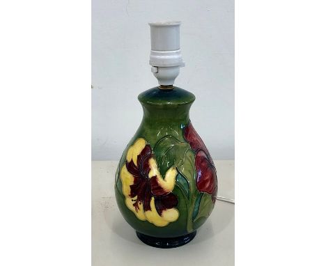 Moorcroft lamp measures approx 20.cm tall not including ftting 