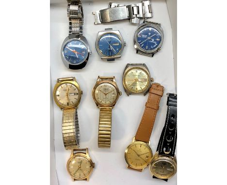 Large collection of vintage gents wristwatches Rotary, Sanjai, Ingersoll, lucerne, Eterna, Pulsar smiths ,etc 