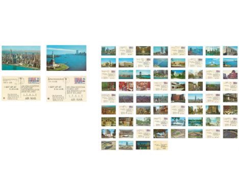 On Kawara, I Got Up66 Postkarten aus New York. Je Tinte auf gestempelter frankierter Postkarte. Jeweils gestempelt mit dem Na