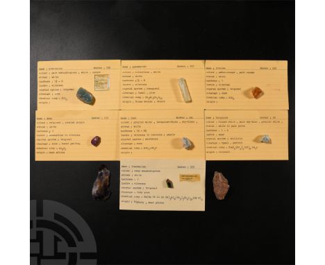 Comprising: ruby from East Africa, collection number 172; orange citrine, collection number 296; aventurine, collection numbe