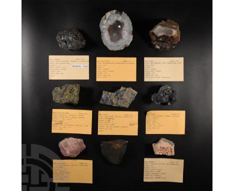Comprising: galena, collection number 250; quartz from North Transvaal, South Africa, collection number 236; pyrite, collecti