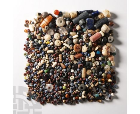1st millennium B.C. and later. Comprising a large quantity of variously shaped beads in lapis lazuli, carnelian, agate, glass