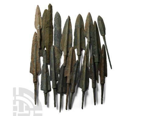 Circa 14th-10th century B.C.. Including triangular, leaf-shaped, barbed and other types. See Khorasani, M.M., Arms and Armour