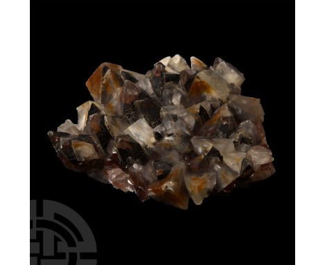 Displaying dark chocolate-brown, red brown, and creamy white colours, collection number 209.  237 grams, 97 mm (3 3/4 in.). A