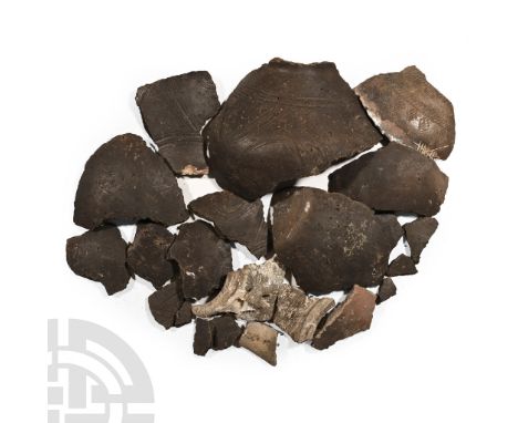 Bronze Age, 2300-1650 B.C.. Including fragments of storage vessel, cup, bowl and other items.  2.2 kg total, 3.5-23 cm (1 3/8