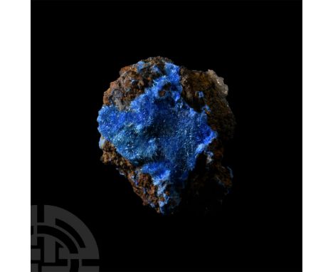 Consisting of tufts of fine acicular blue crystals, collection number 615; purchased for £35.00 at the 1986 International Min