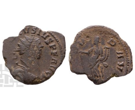 AD 286-293.. [...]VSIVS P F AVG, radiate, draped, and cuirassed(?) bust to right, seen from front / [PR]OV[I]D AV[G], Provide