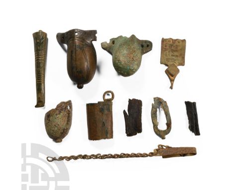 14th-16th century A.D.. Including furniture fittings, knife handle, hooked clasp and other items; many of these objects are p