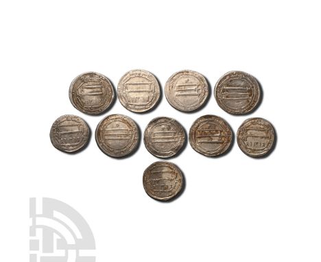 8th-12th century AD.. Ten silver Dirhams from the Abbasid dynasty.  29.29gr total (). Acquired on the UK market before 2000; 