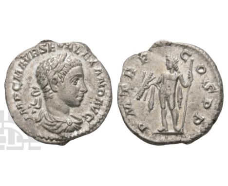AD 222-235.. IMP C M AVR SEV ALEXAND AVG, laureate, draped and cuirassed bust to right / P M TR P COS P P, Jupiter standing f