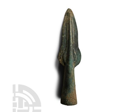 1st millennium B.C.. With flared socket developing to a midrib with lateral step, leaf-shaped blade with stepped profile; opp