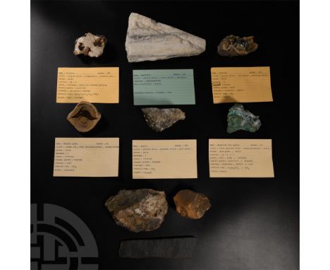Comprising: quartzite, collection number 407; fluorite from Cumbria, collection number 431, with an old Gregory, Bottley &amp
