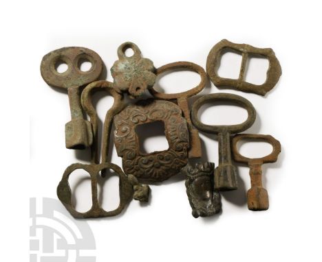 14th century A.D. and later. Including a winder key, belt buckles, Jew's harp and other items. Cf. Webb, J., Buckles Identifi