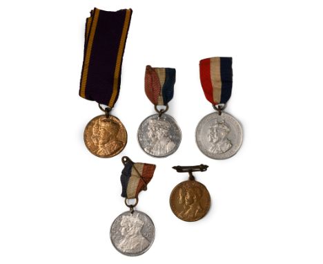 1910-1935.. Comprising: three medals commemorating the silver jubilee of George V and Queen Mary; two medals commemorating th