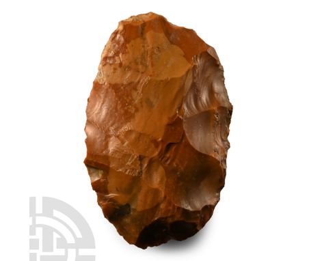 Palaeolithic Period, circa 240,000-38,000 B.P.. Lentoid in section with rounded butt. Cf. MacGregor, A. (ed.), Antiquities fr