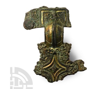6th century A.D.. Comprising a headplate with disc to lower corner and Style I mask developing to a shallow bow with thick ri