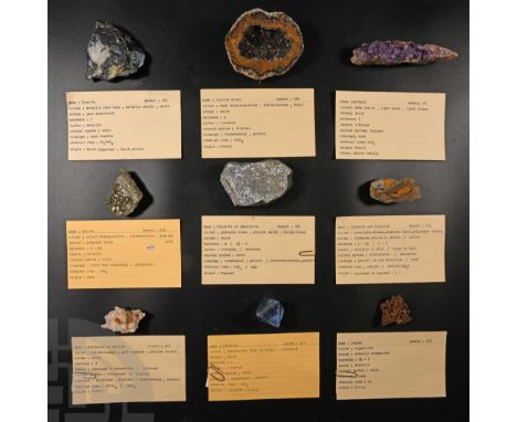 Comprising: goethite and limonite from Scotland or England, collection number 479; pyrite from Peru, collection number 233; o