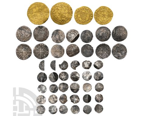 1258-1422.. Hoard comprising of 24 coins: Henry III cut half penny, six Edward I pennies, Edward II penny, five Edward III pe