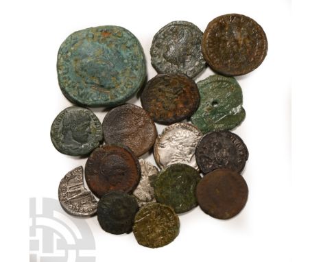 AD 138-161.. Comprising: various emperors, issues and reverse types including a Sestertius of Severus Alexander, Denarius of 