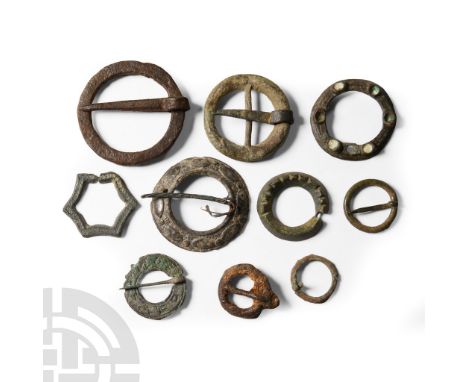 13th-16th century A.D.. Including a ring brooch with enamel-filled cells, a hexagonal ring-brooch and other types; many of th