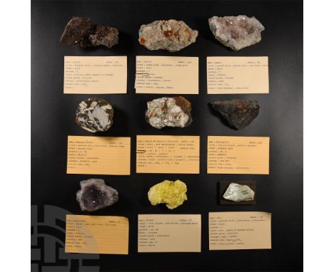 Comprising: brown calcite, collection number 321; quartz from North Transvaal, South Africa, collection number 206; agate geo