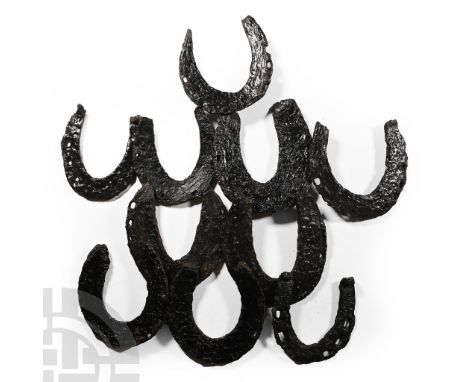 15th-17th century A.D.. Including spur-finial, dentilled edge and other types; cleaned and conserved.  2.47 kg total, 12-15 c