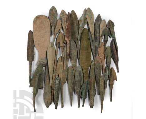 Circa 1800-900 B.C.. Including triangular-section, barbed, paddle-shaped, and other types. See Muscarella, O.W., Bronze and I