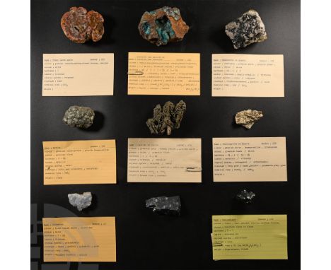 Comprising: botryoidal psilomelane from Stanislawow, Poland, collection number 608, with an old Geologisch Centrum, Netherlan