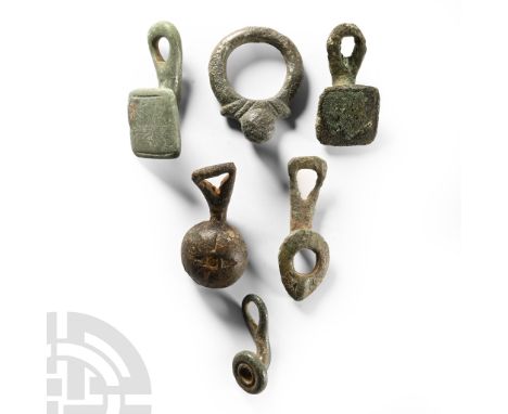 1st century B.C.-1st century A.D.. Including a hemispherical bulb and triangular loop, ring with knop, and other types; many 