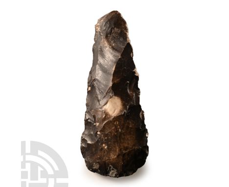 Neolithic Period, circa 4300-2300 B.C.. With narrow butt and rounded cutting edge, old inked legend 'Cissbury Vineyard 7/4/73