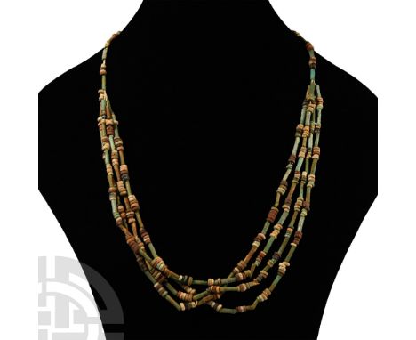 Late Period, 664-525 B.C.. Multi-stranded restrung composition necklace composed of beads of mainly annular and tubular types