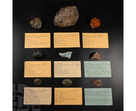 Comprising: granite from near Harare, Zimbabwe, collection number 587; bornite from North Transvaal, South Africa, collection