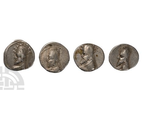 1st century BC.. Four silver Drachms of the Parthian Dynasty.  19.98gr total (). Acquired on the UK market before 2000; Prope