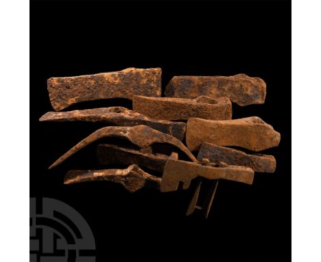 10th-18th century A.D.. Mainly comprising socketted axeheads and adzes, together with other items; including at least one sta