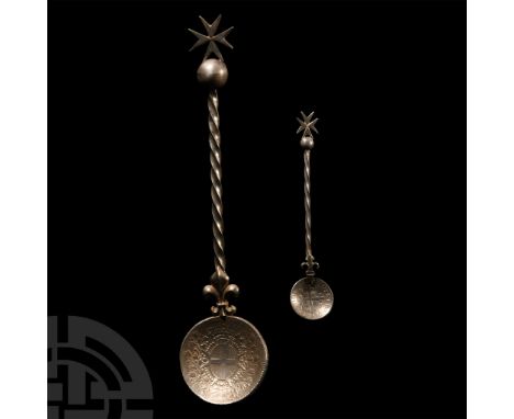 Dated 1795 and 1796 A.D.. The larger made from a Sovereign Military Order of Malta, Emmanuel de Rohan (1775-1797), Grandmaste