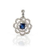 Saphir-Diamantbrosche